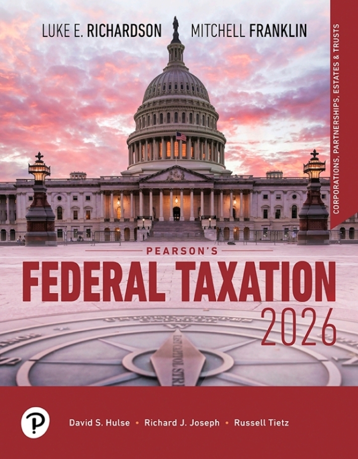 Pearson's Federal Taxation 2026 Corporations 2026 39th Richardson Test Bank